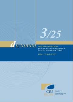 Dictamen 3/25 de 4 de abril, sobre el Proyecto de Decreto por el que se aprueba el Reglamento de la Ley de Cooperativas de Euskadi
